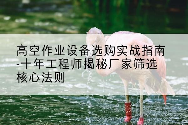 民和剪叉式升降机厂家-高空作业设备选购实战指南-十年工程师揭秘厂家筛选核心法则